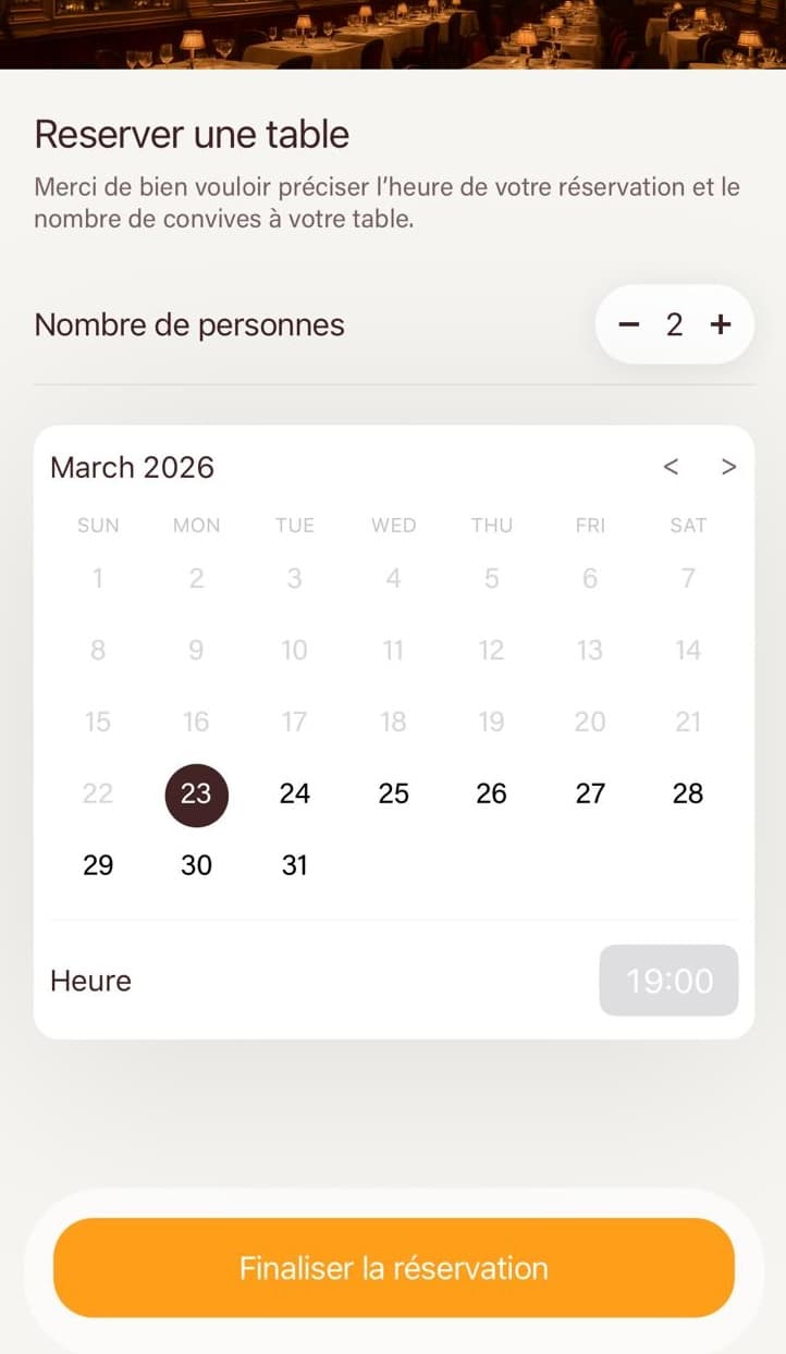 Bell — Sélection de date